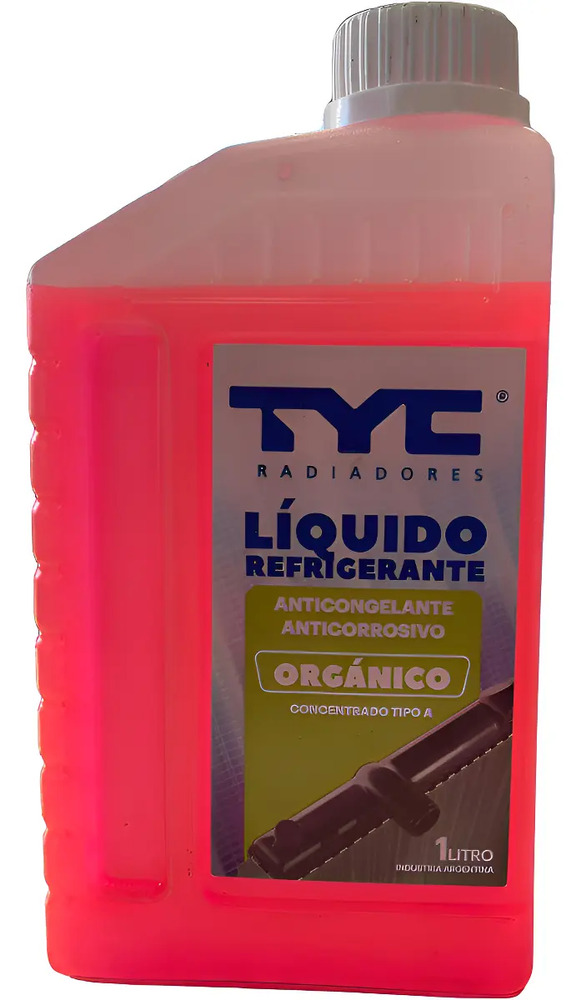 Liquido Refrigerante Organico Tyc Rojo 1 Litro Rojo